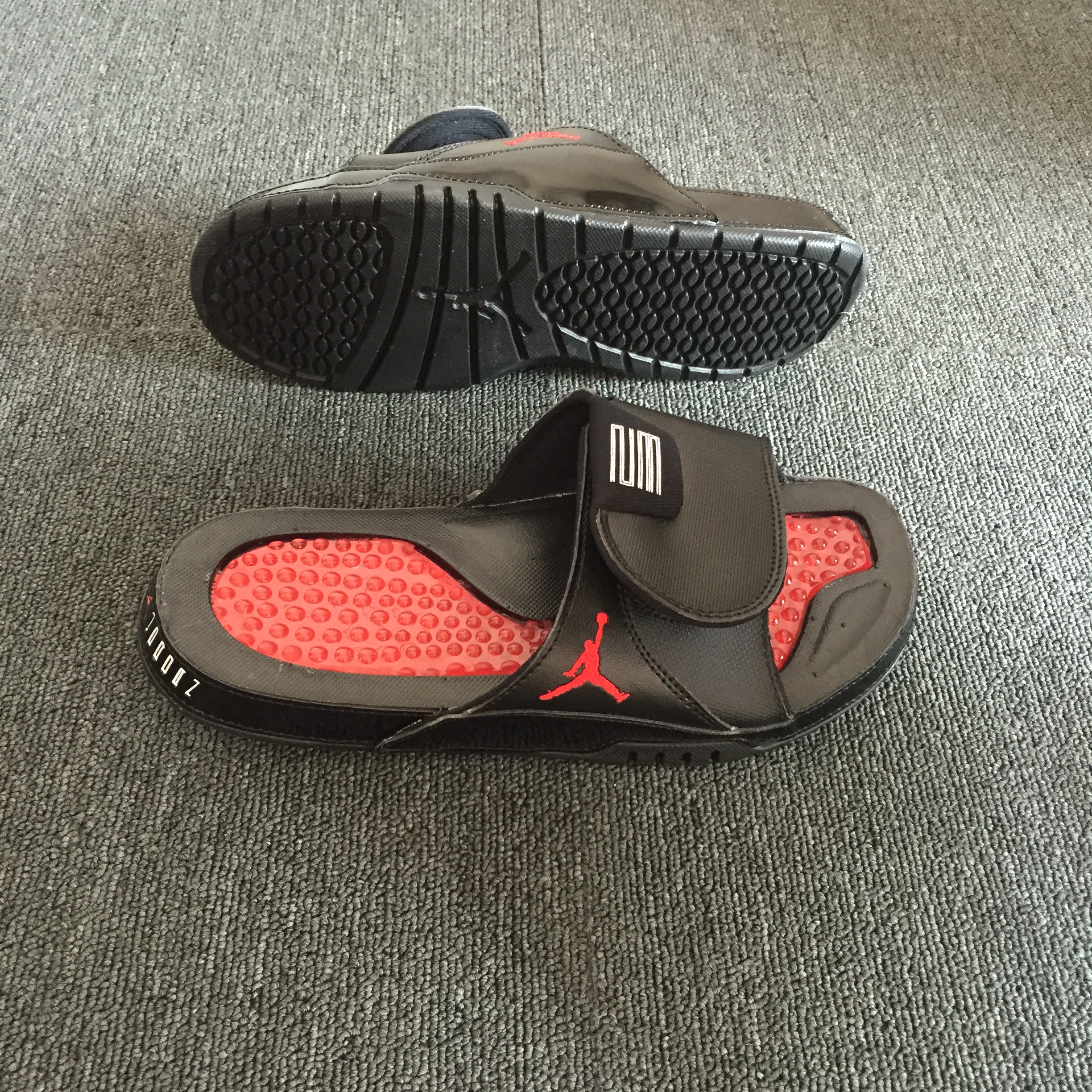 Air Jordan Hydro XI Black Red - Click Image to Close